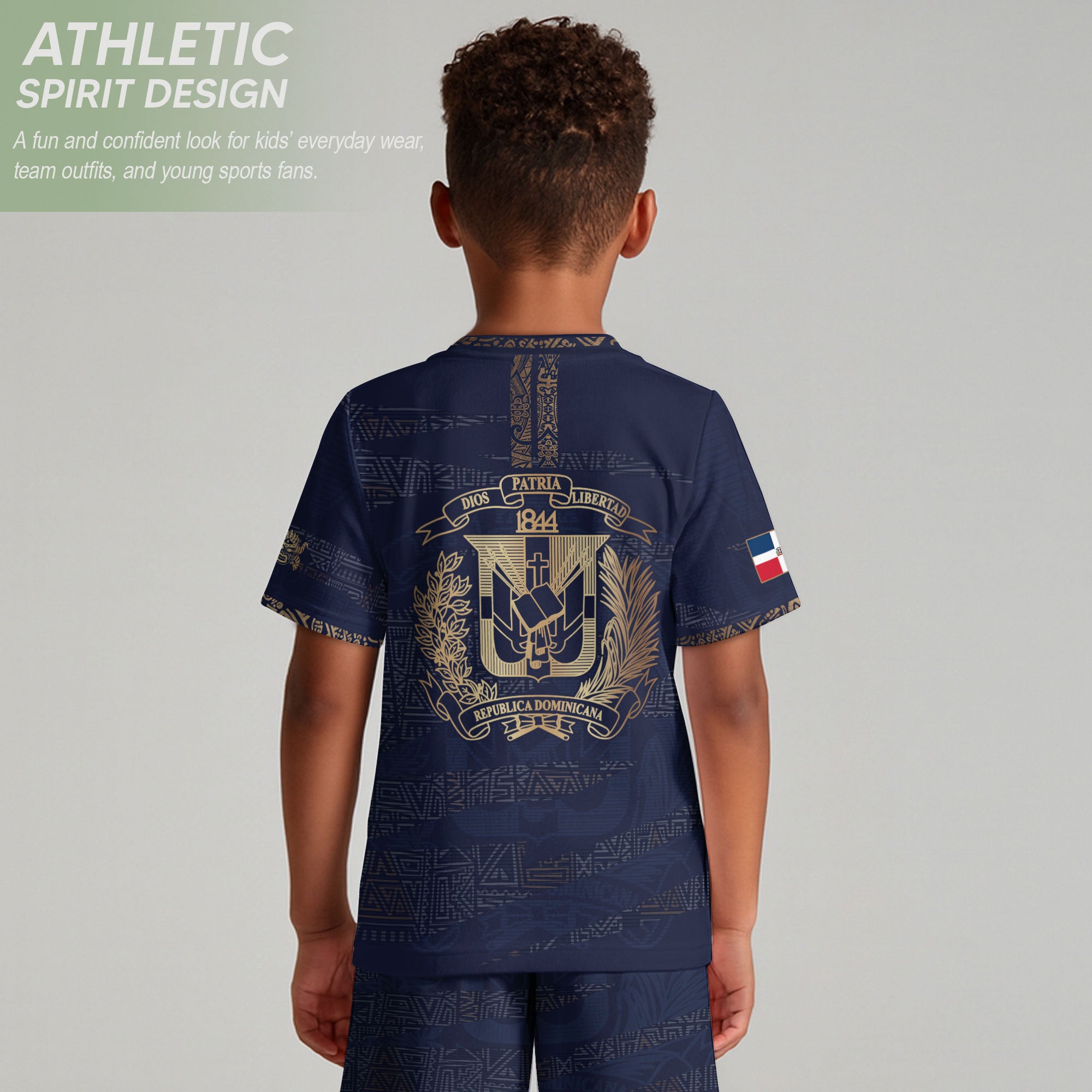 Dominican Republic Youth Soccer Jersey Navy Gold Cultural Pride