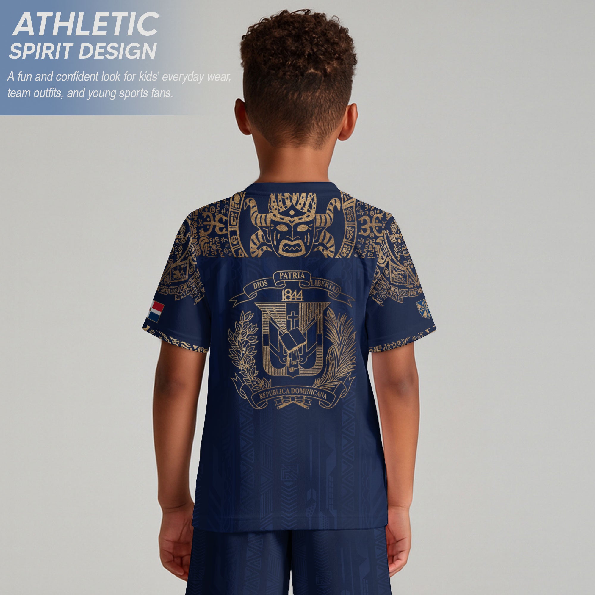 Dominican Republic Kids Soccer Jersey Yellow Cultural Pride Collection