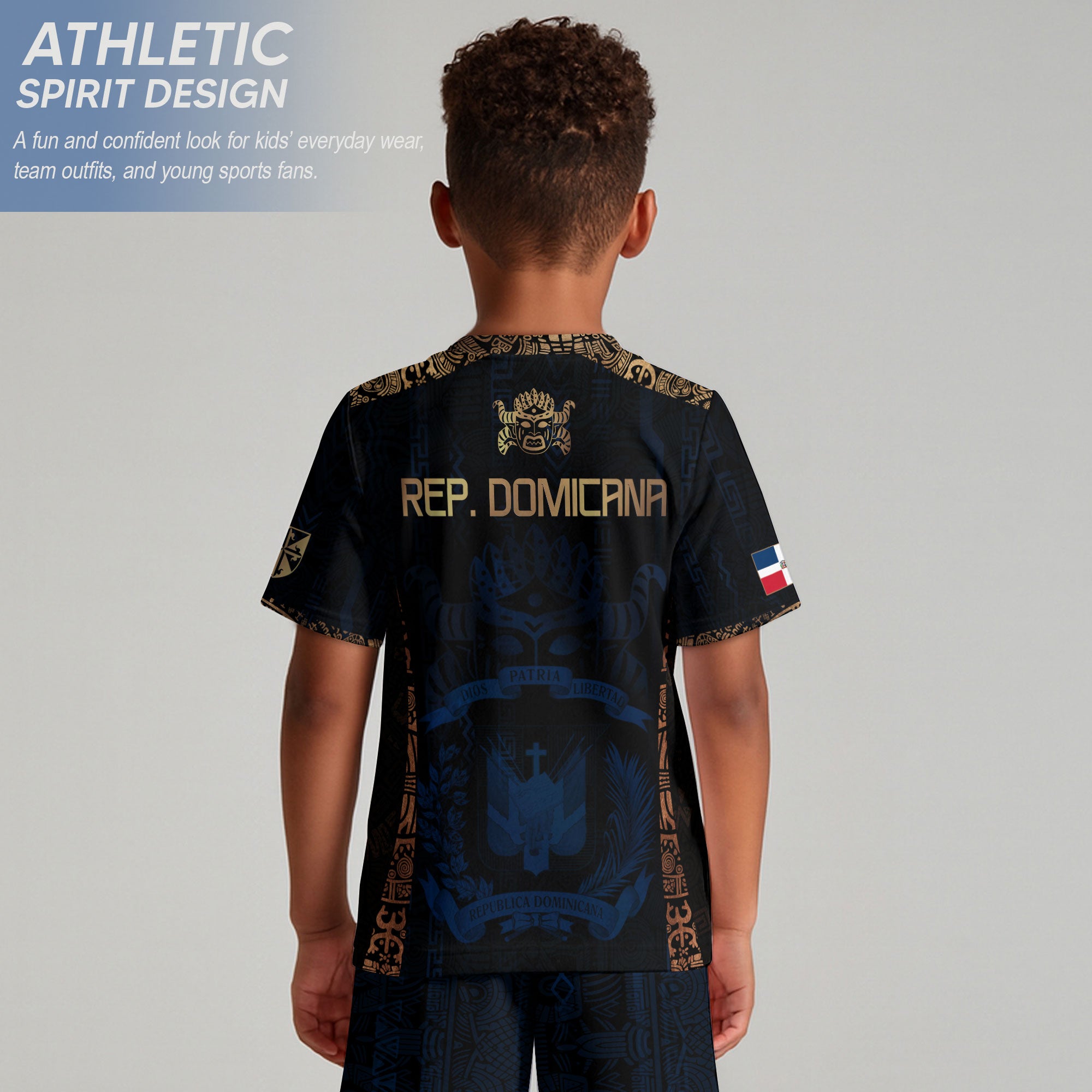 Dominican Kids Soccer Jersey Navy Pride Collection