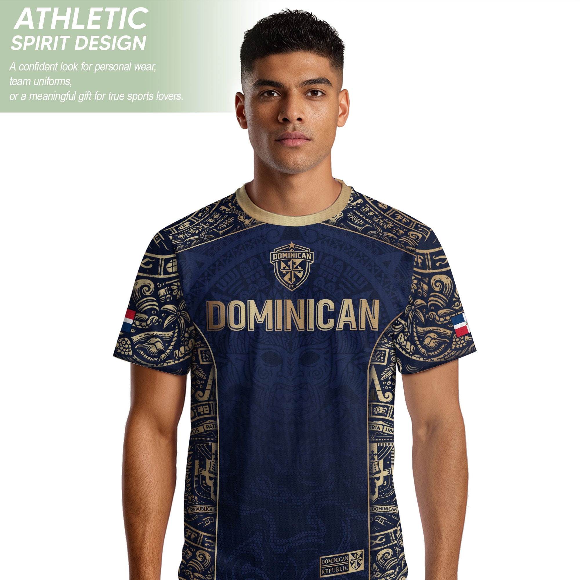 Dominican Republic Independence Navy Gold Mask Heritage Soccer Jersey