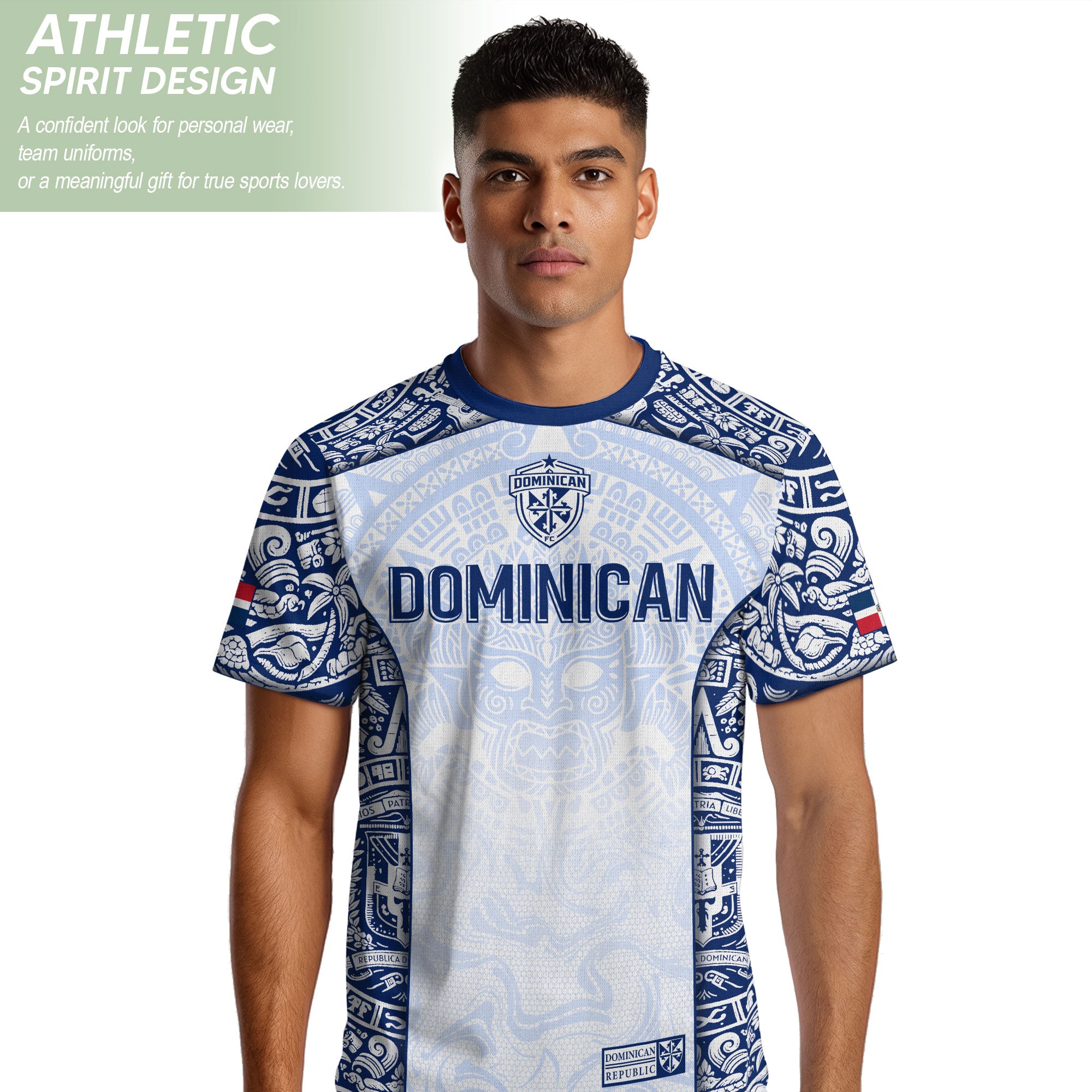 Dominican Republic Heritage White Taino Tribal Style Pride Soccer Jersey