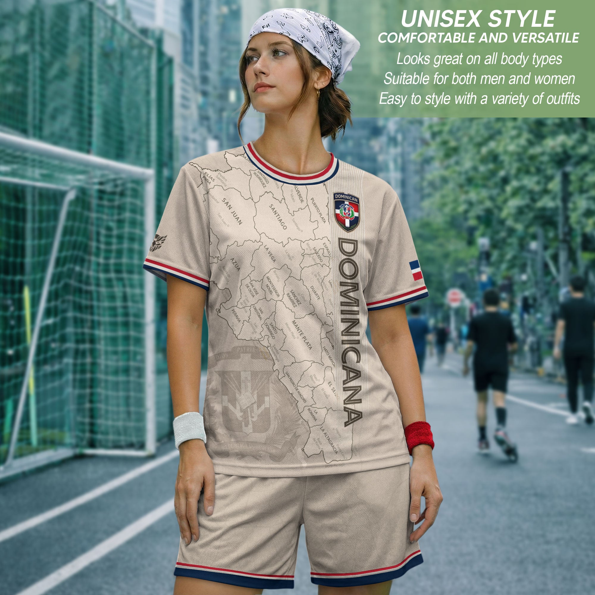 Dominican Heritage Soccer Jersey Beige, Cultural Identity Pride Collection
