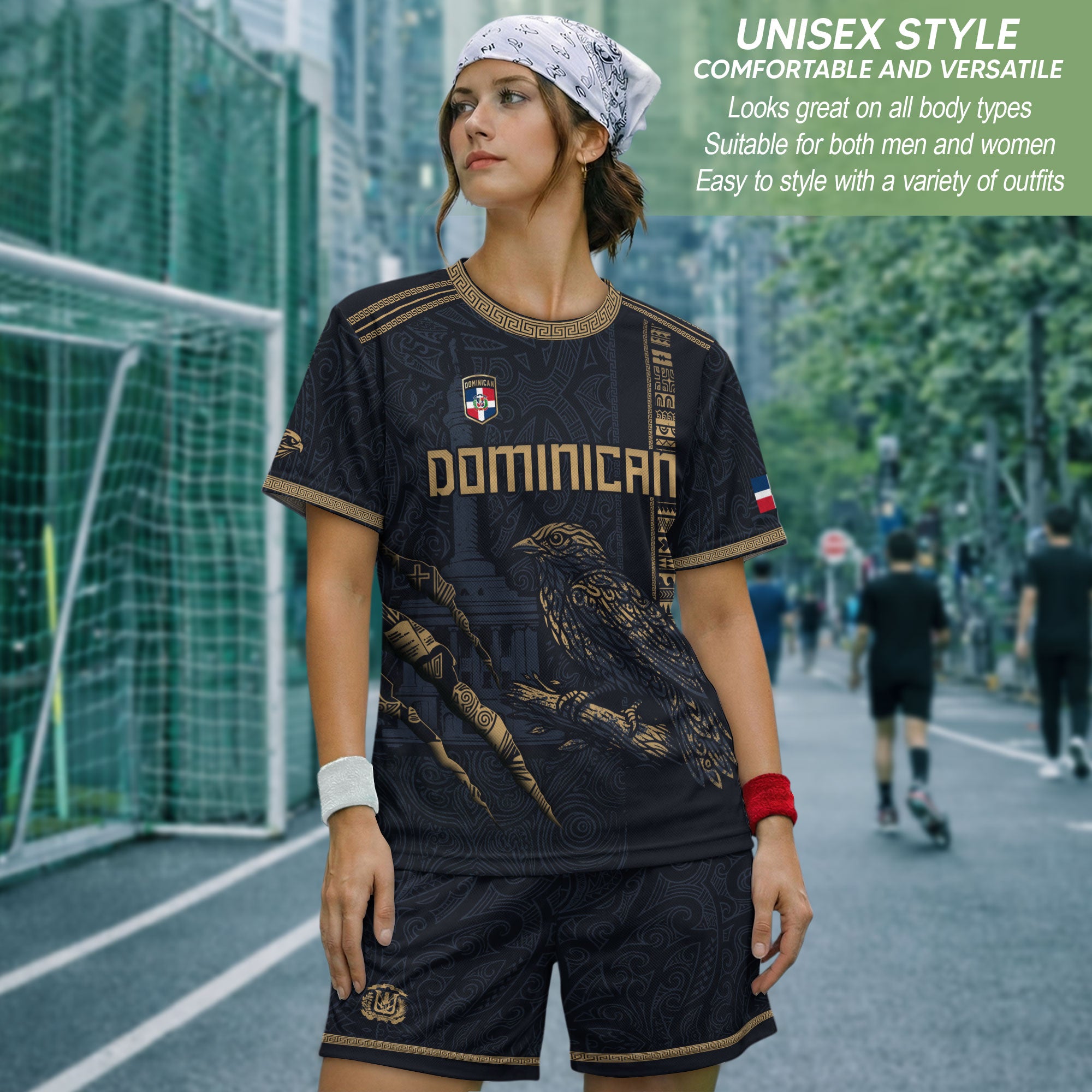Dominican Republic Heritage Navy Gold Vintage Athletic Palmchat Bird Soccer Jersey