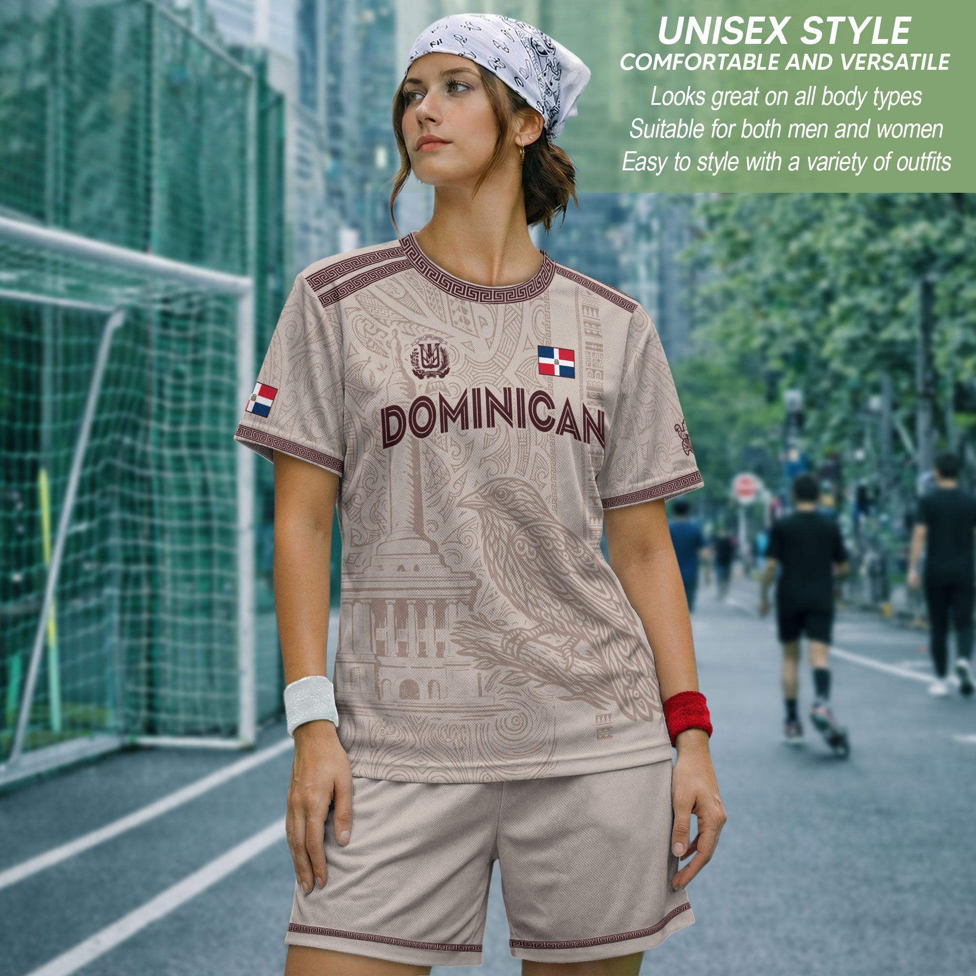 Dominican Republic Heritage Beige Burgundy Vintage Athletic Palmchat Soccer Jersey