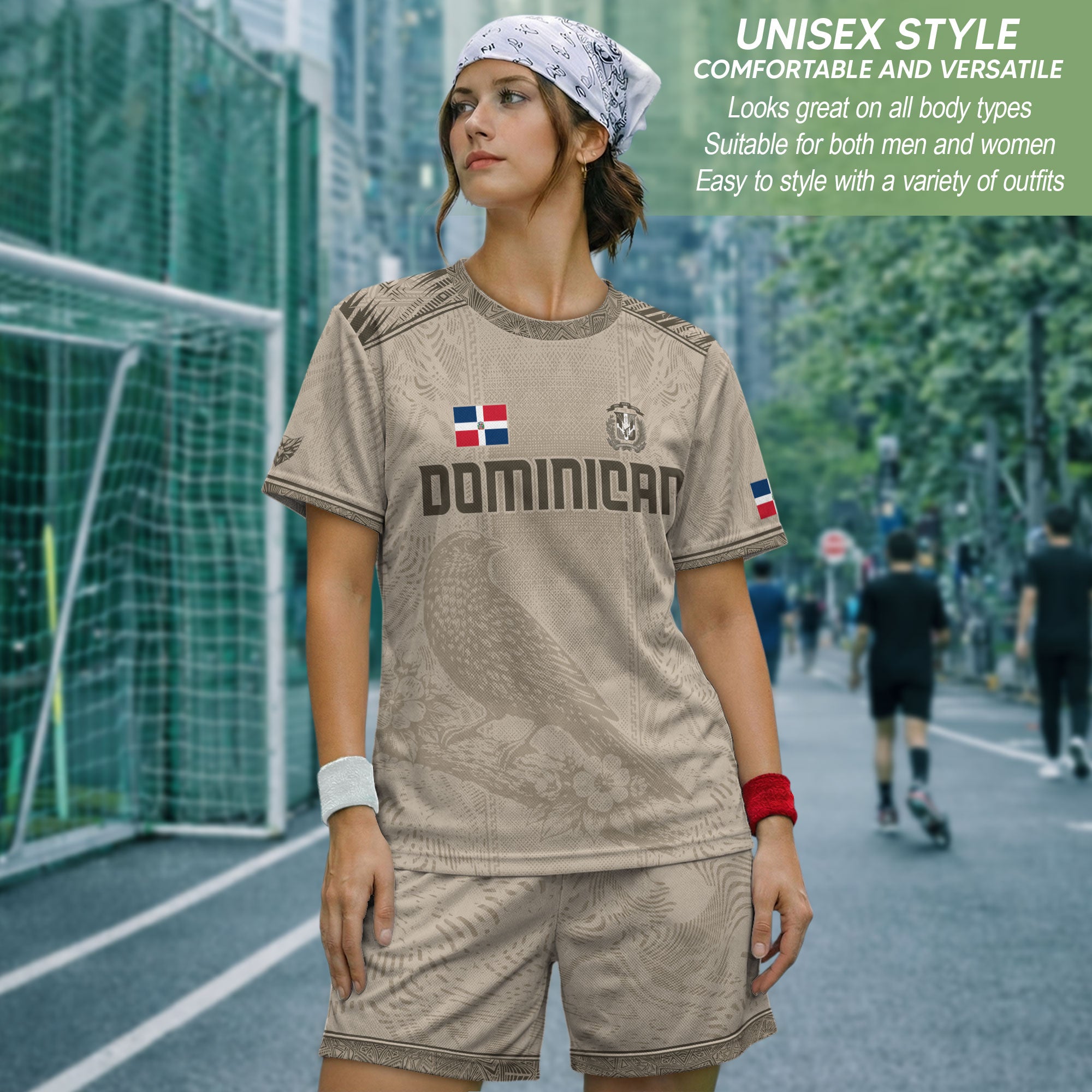Dominican Republic Heritage Beige Olive Vintage Athletic Taino Art Soccer Jersey