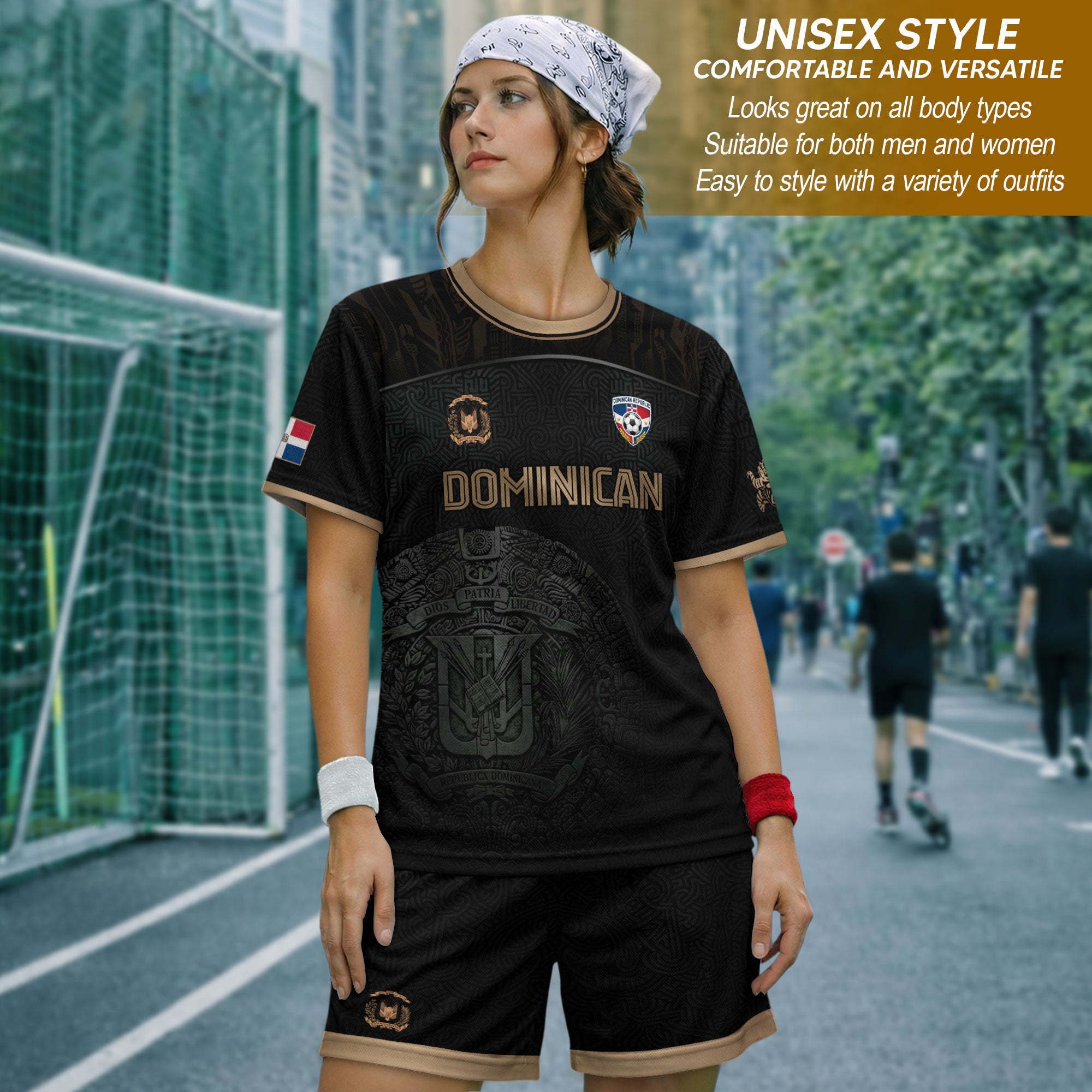 Dominican Republic Heritage Black Gold Athletic National Team Soccer Jersey