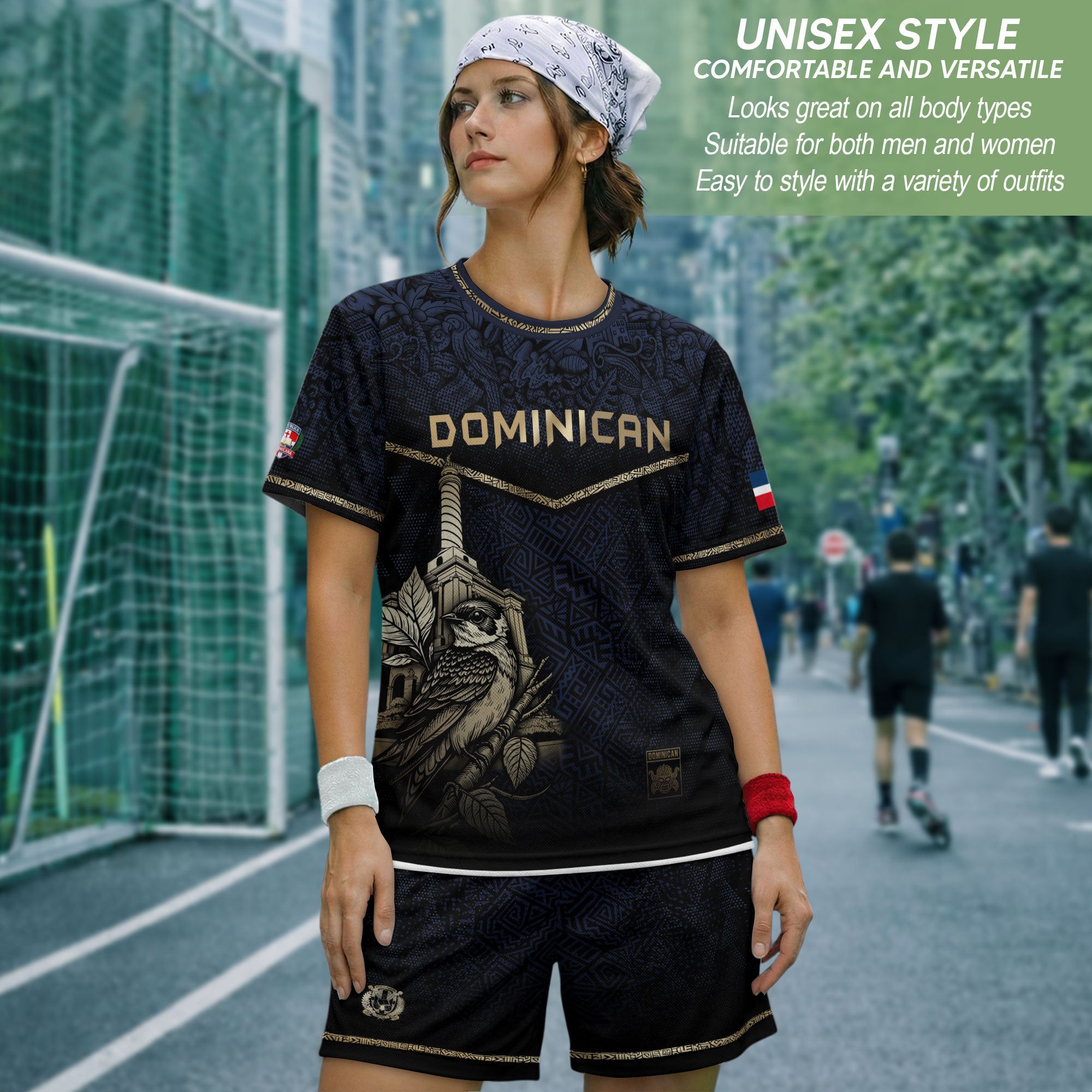 Dominican Cultural Legacy Soccer Jersey Black Navy, Identity & Pride Edition