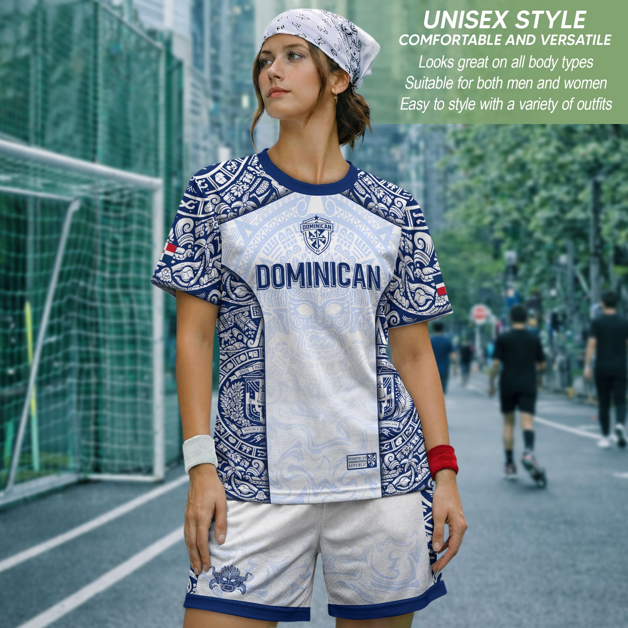 Dominican Republic Heritage White Taino Tribal Style Pride Soccer Jersey