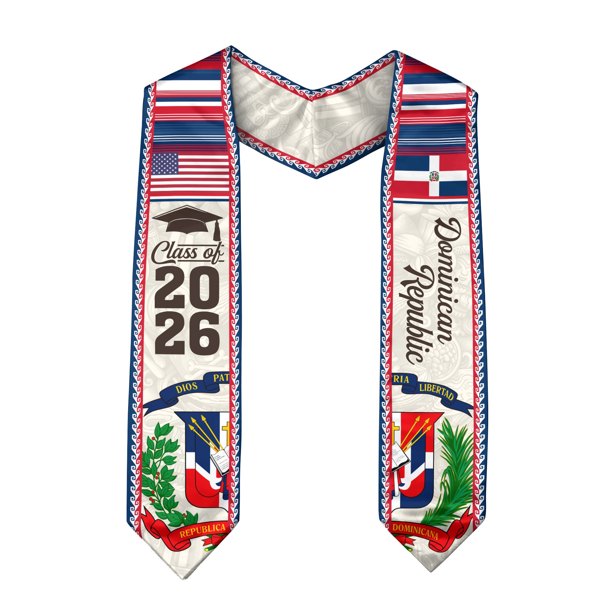 Dominican Grad Sash, DR Flag Stole Graduation Gift, Class of 2026 Senior Graduate