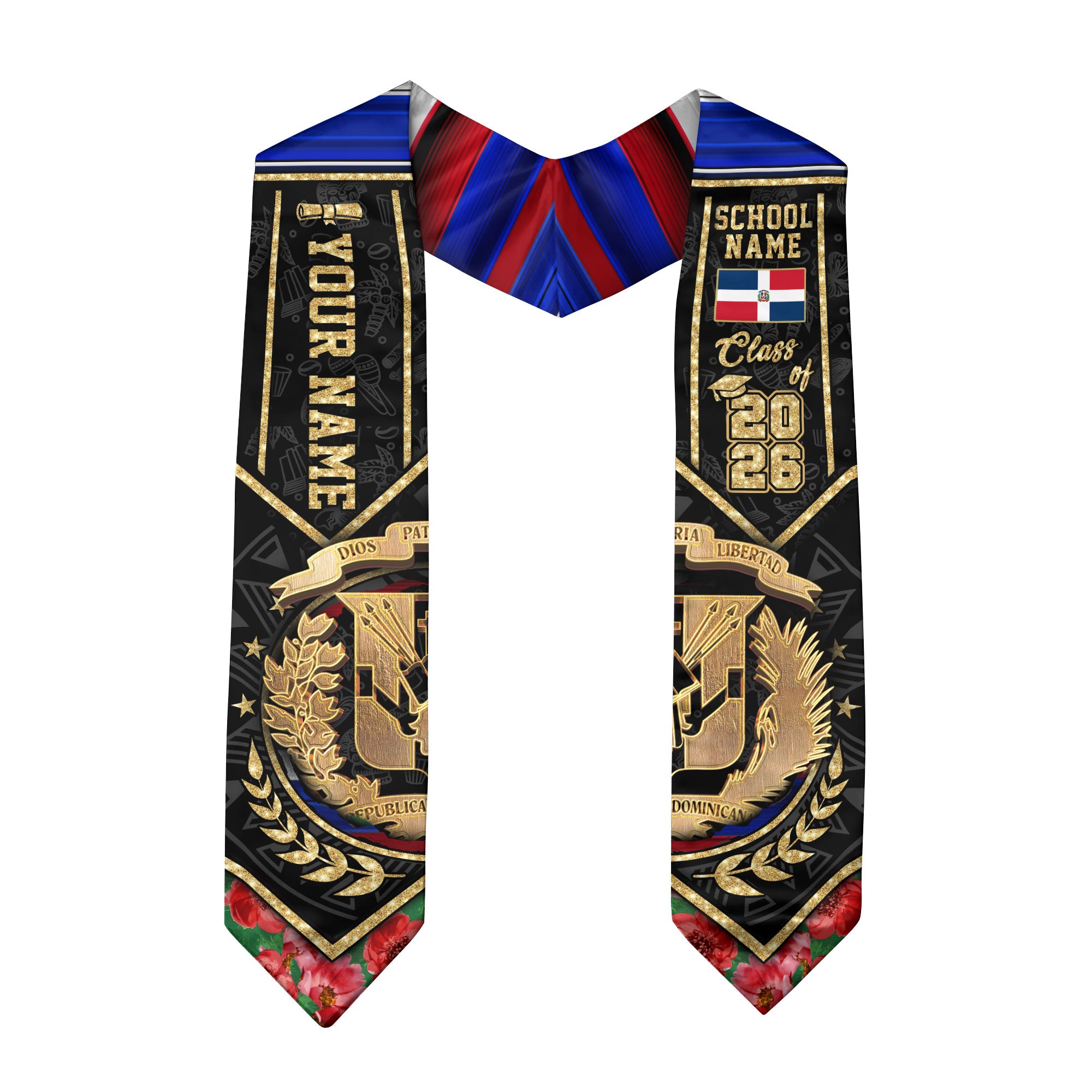 Custom Dominicana Graduation Stole Dominican Grad Sash, Class of 2026 Graduate Gift