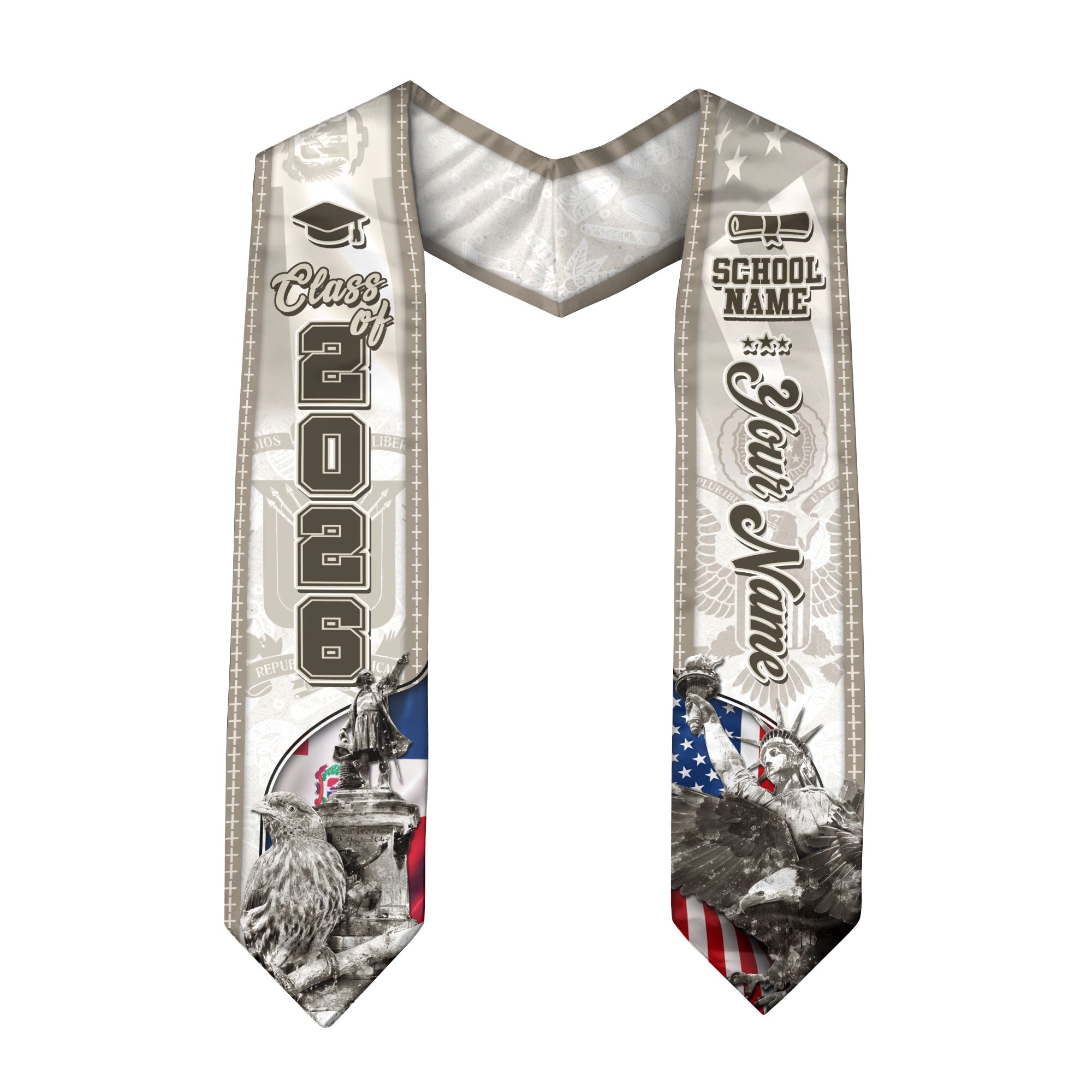 Dominican American Graduation Stole, Custom Dominicana Sash for Graduate, Class of 2026 Grad