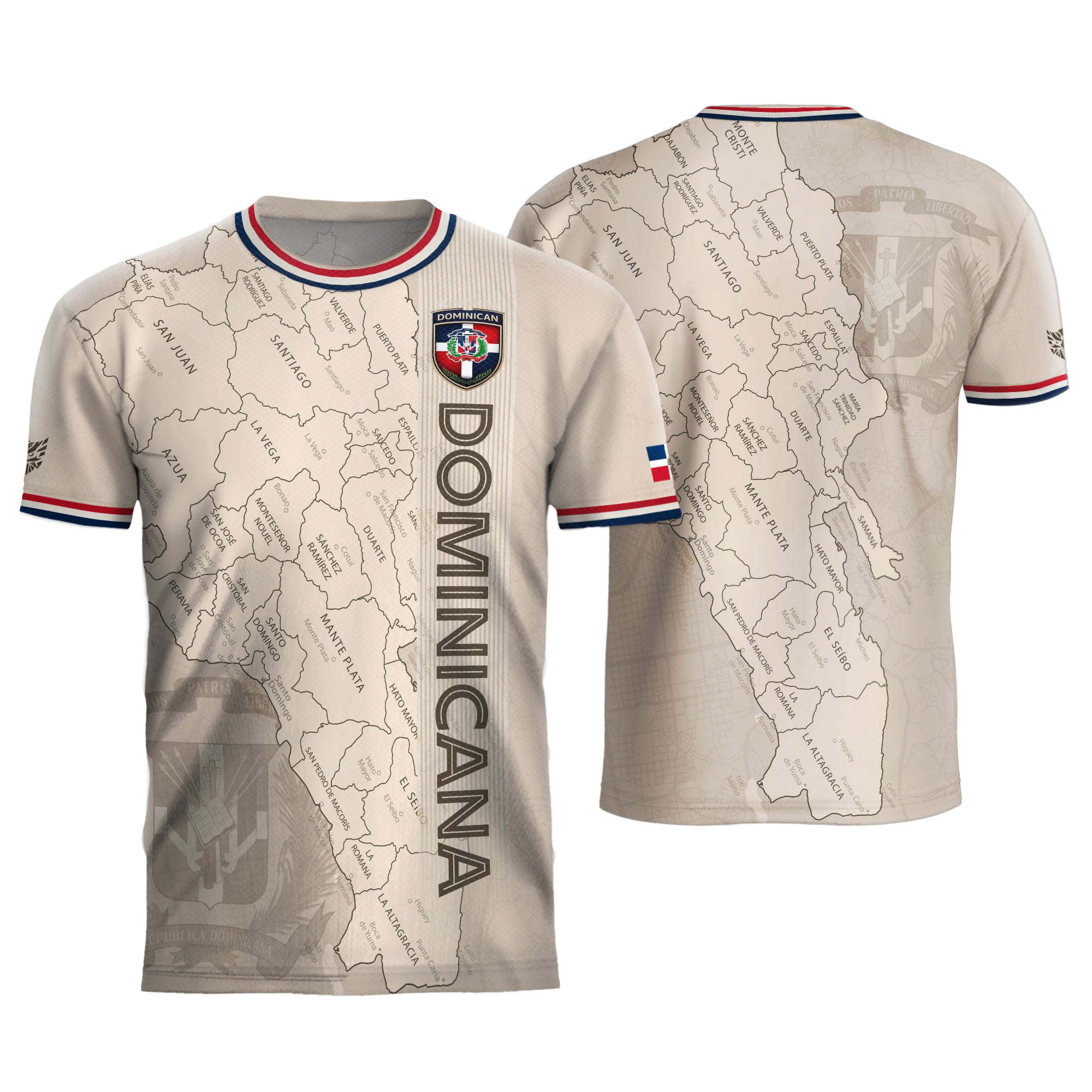 Dominican Heritage Soccer Jersey Beige, Cultural Identity Pride Collection