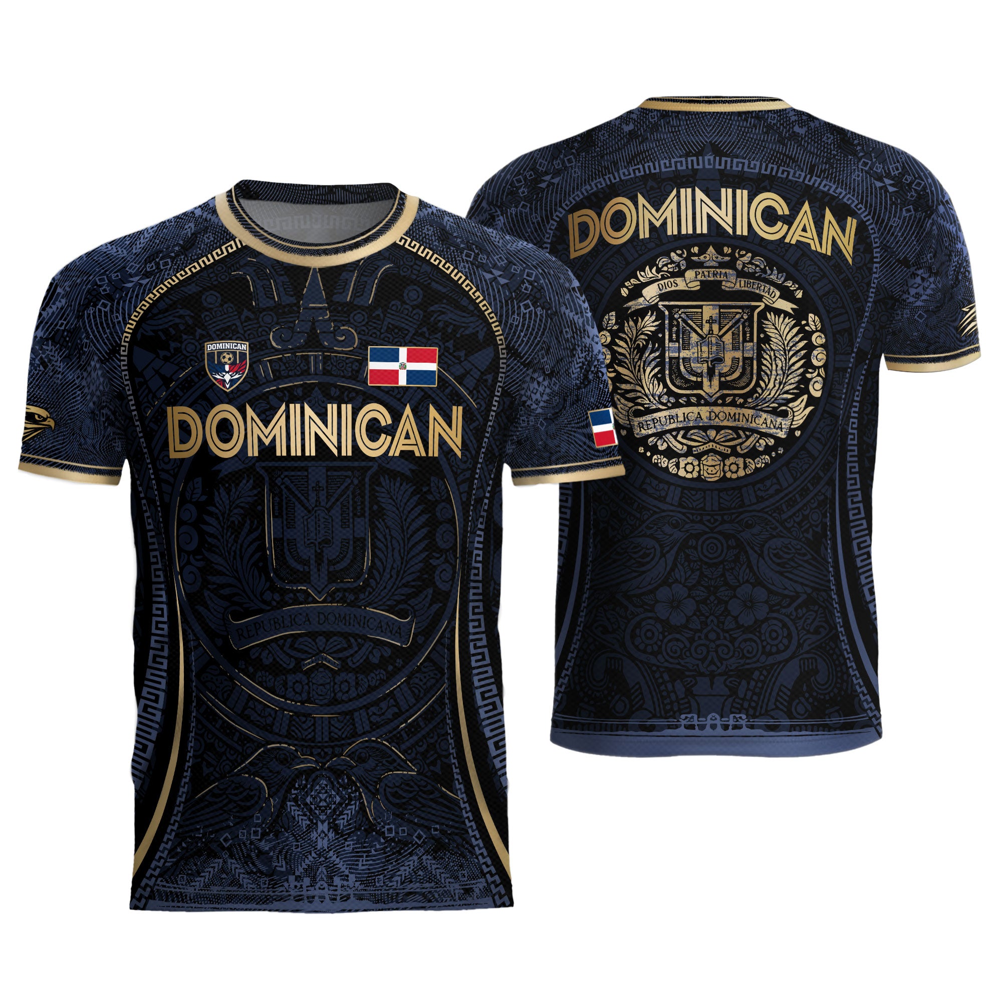 Dominican Republic Heritage Navy Gold Geometric National Soccer Jersey