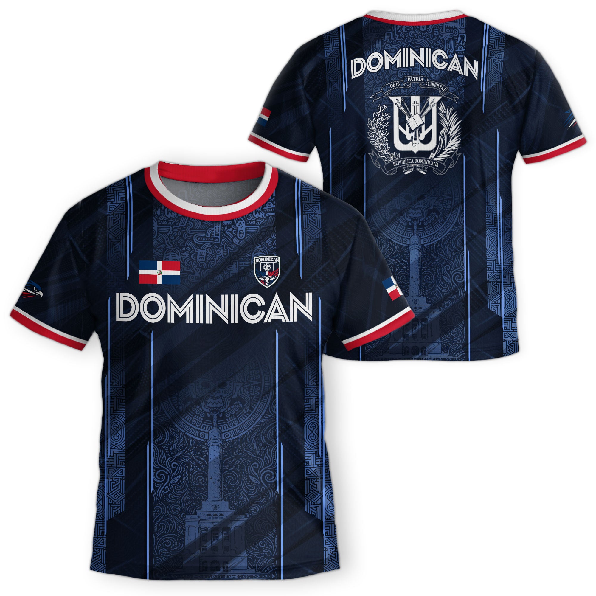 Dominican Heritage Soccer Jersey Navy for Kids Youth, Cultural Identity & National Pride