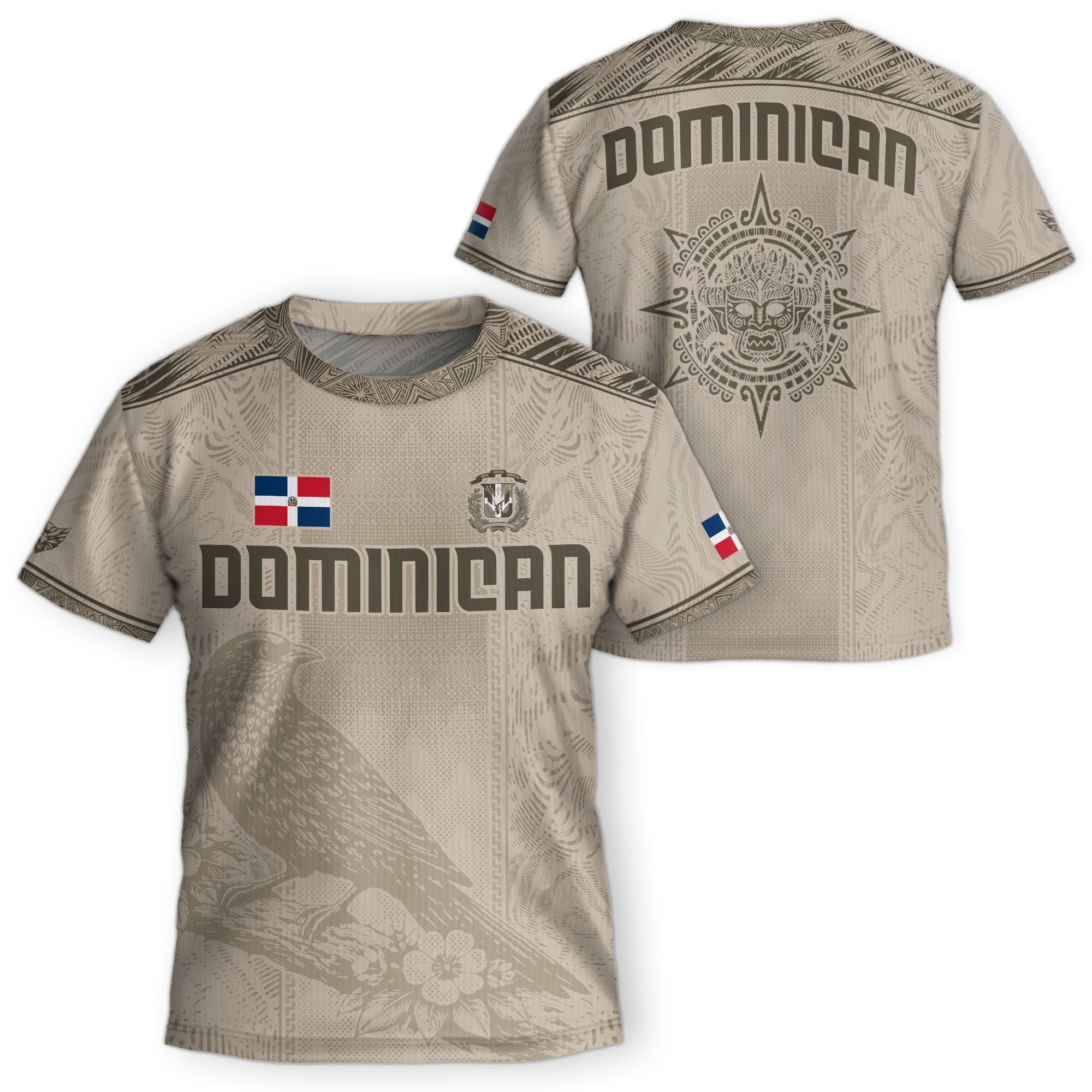 Dominican Cultural Pride Soccer Jersey Beige for Kids Youth, Heritage-Inspired Apparel