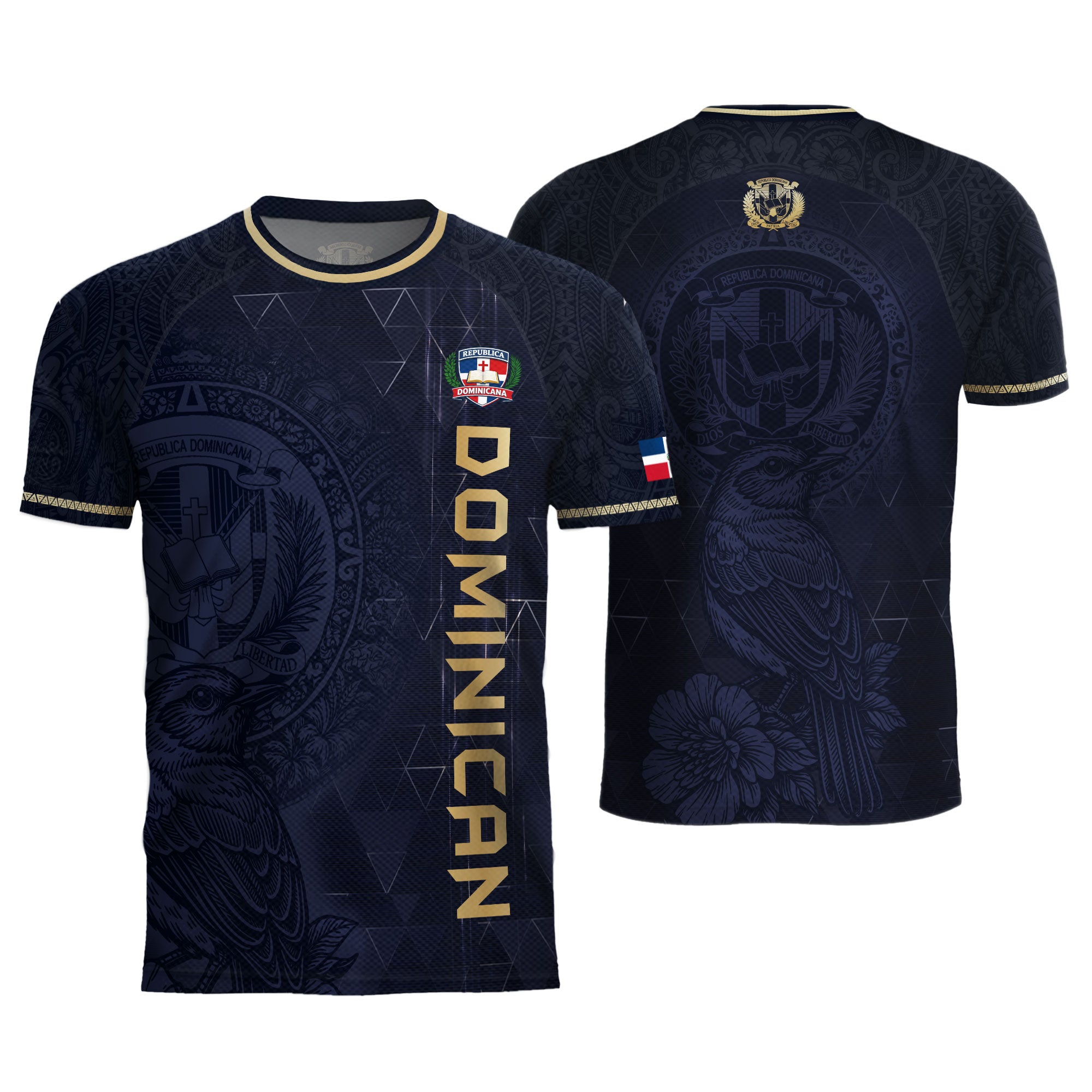 Dominican Heritage Soccer Jersey Black Navy, Cultural Identity & Pride Collection