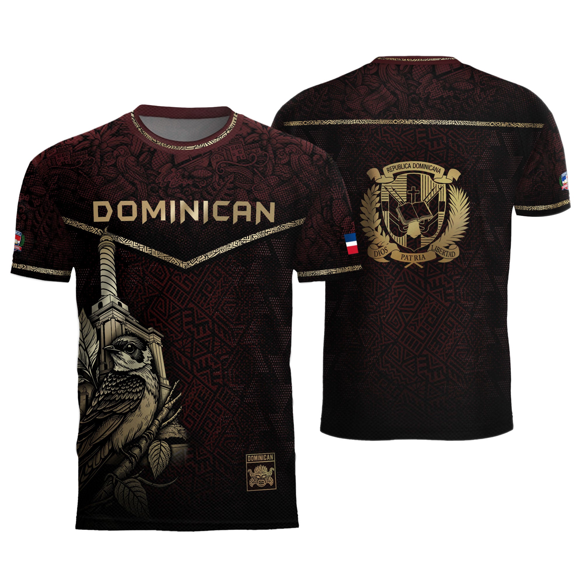 Dominican Cultural Legacy Soccer Jersey Maroon Black, Identity & Pride Apparel