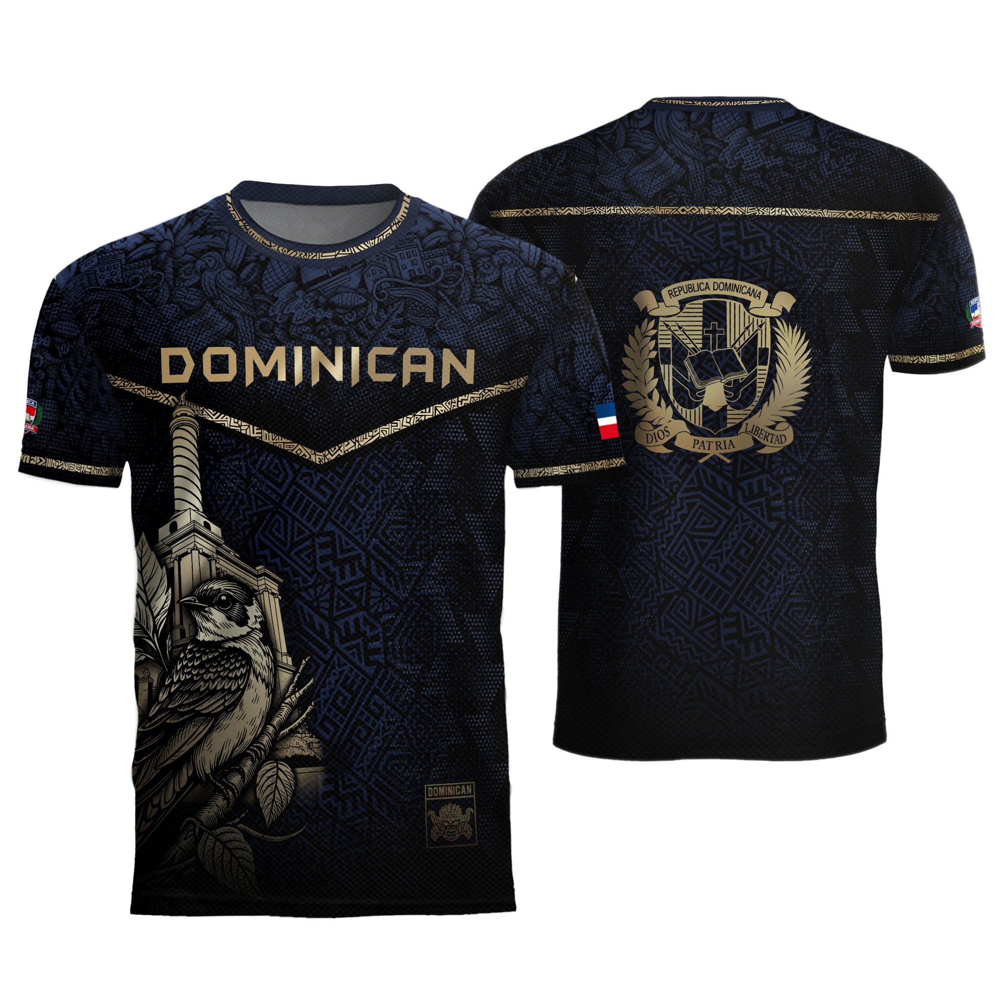 Dominican Cultural Legacy Soccer Jersey Black Navy, Identity & Pride Edition