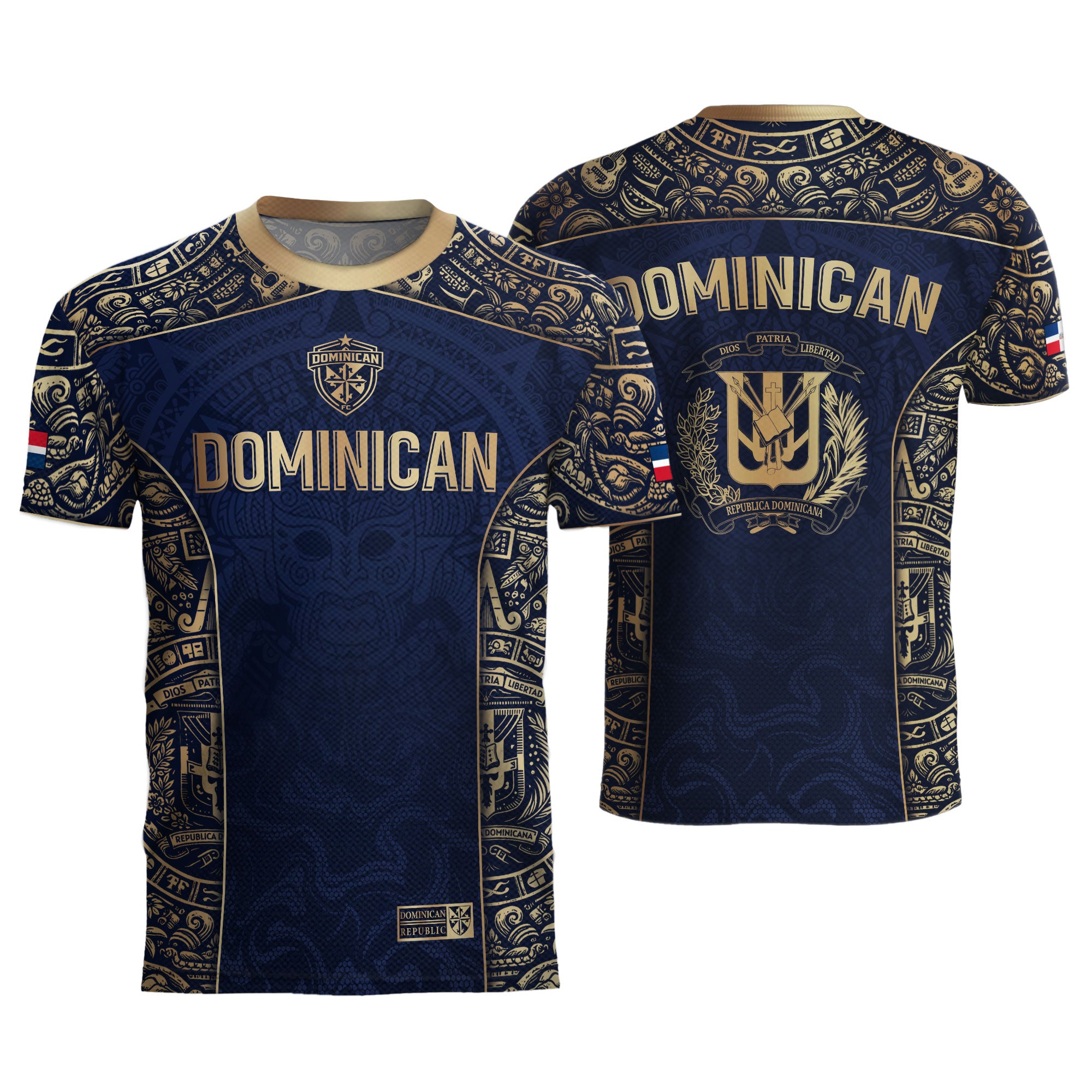 Dominican Republic Independence Navy Gold Mask Heritage Soccer Jersey