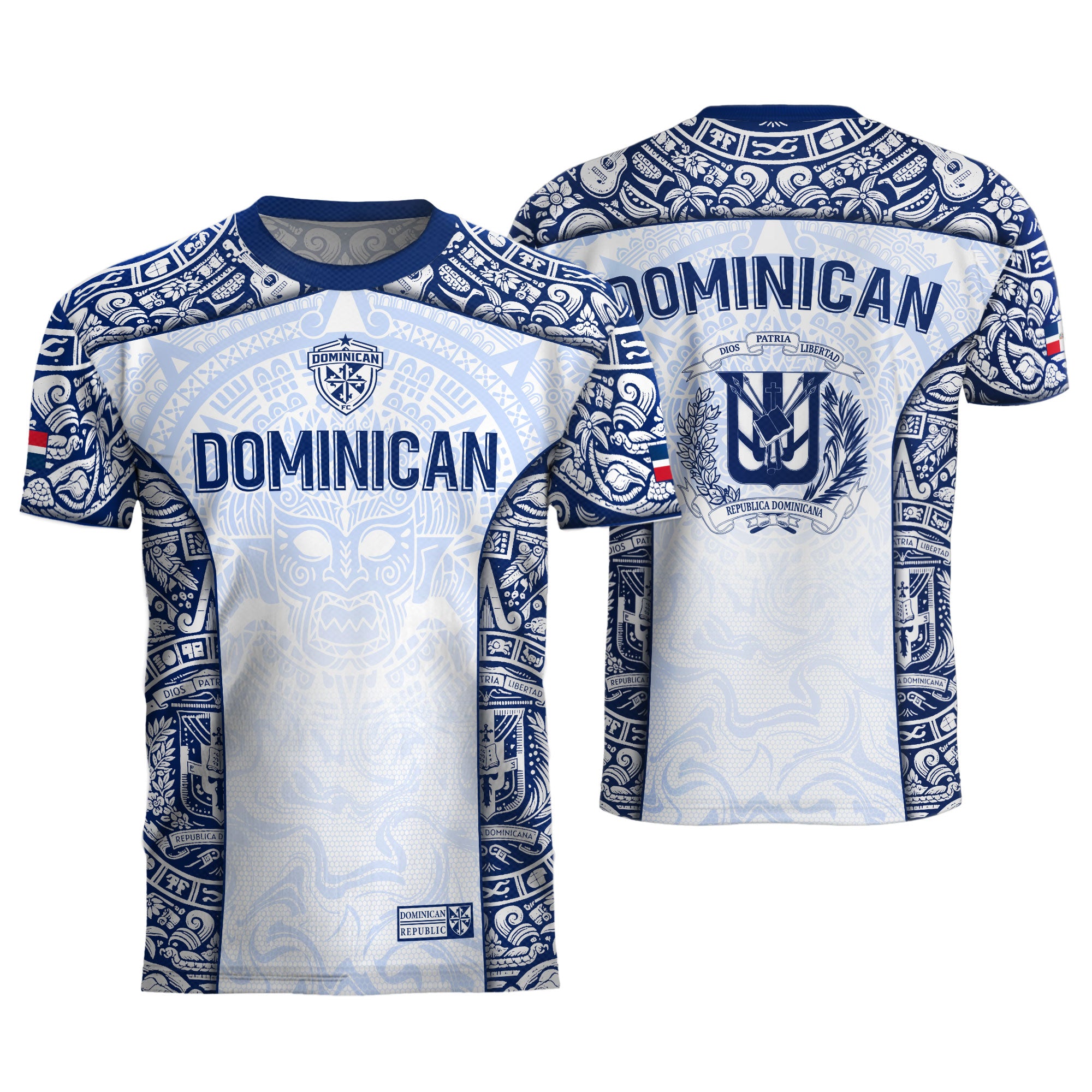 Dominican Republic Heritage White Taino Tribal Style Pride Soccer Jersey