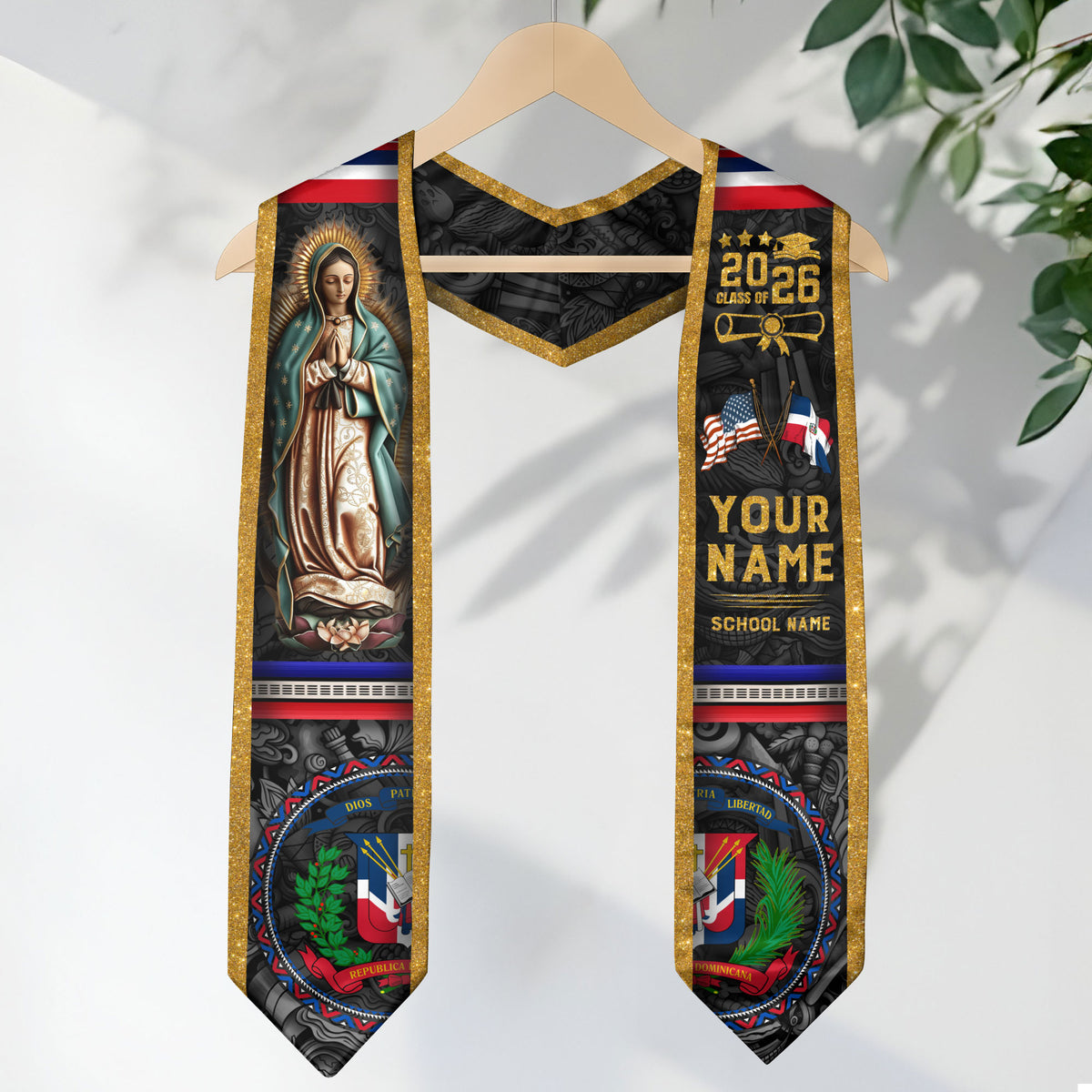 Custom Dominicana Grad Stole Dominican Graduation Sash, Class of 2026 Graduate