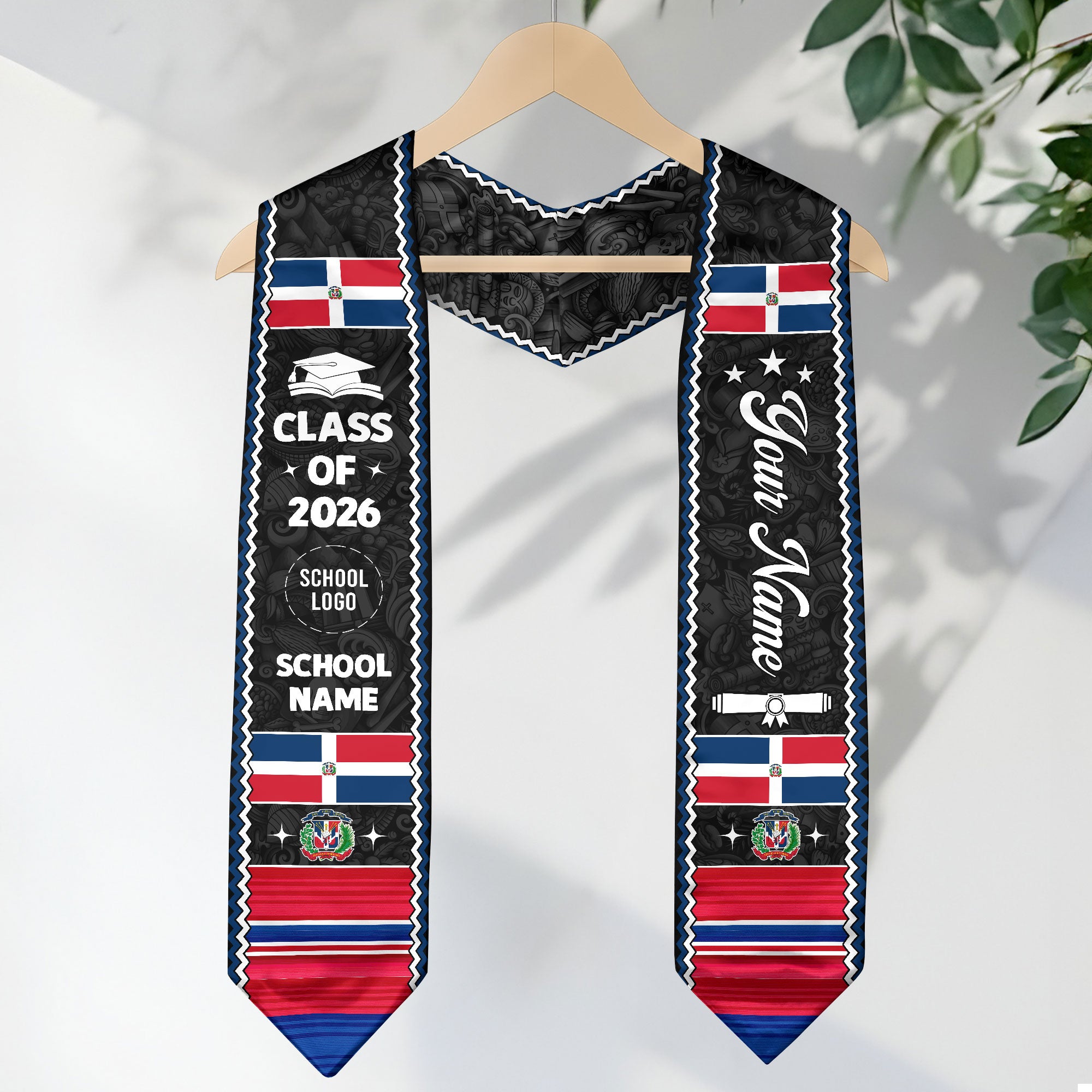 Custom Dominican Graduation Stole, DR Grad Sash Gift, Class of 2026 Senior Graduate