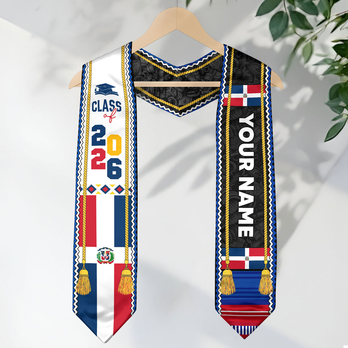Personalized Dominicana Graduation Stole, DR Flag Grad Sash, Class of 2026 Dominican Graduate