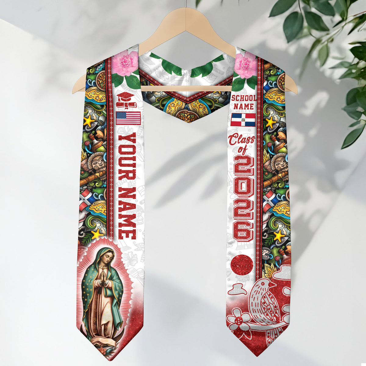 Dominican Graduation Sash, Custom Dominicana Stole for Graduate, Class of 2026 Grad