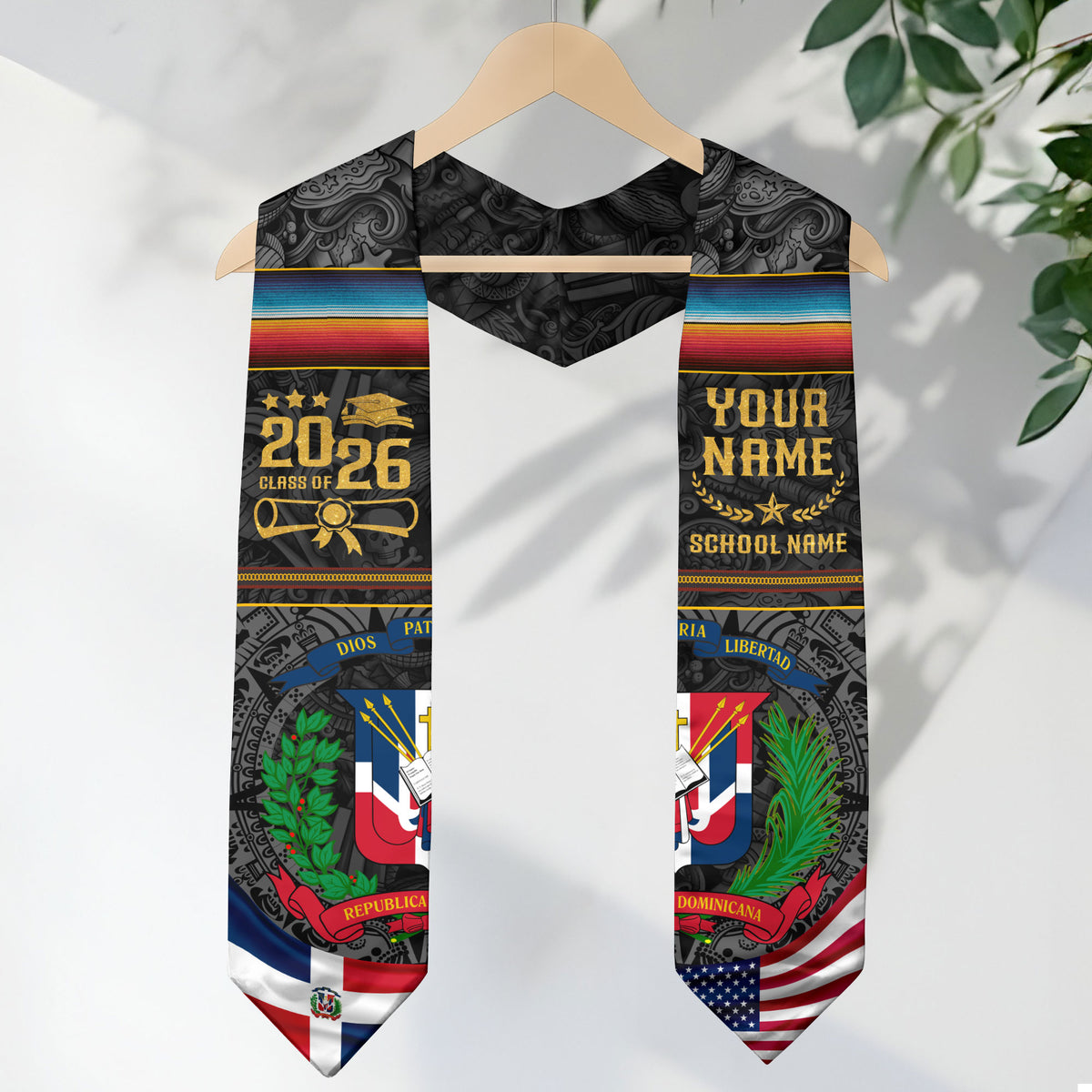 Custom Dominican Republic Graduation Stole, Dominicana Grad Sash, Class of 2026 Dominican Graduate