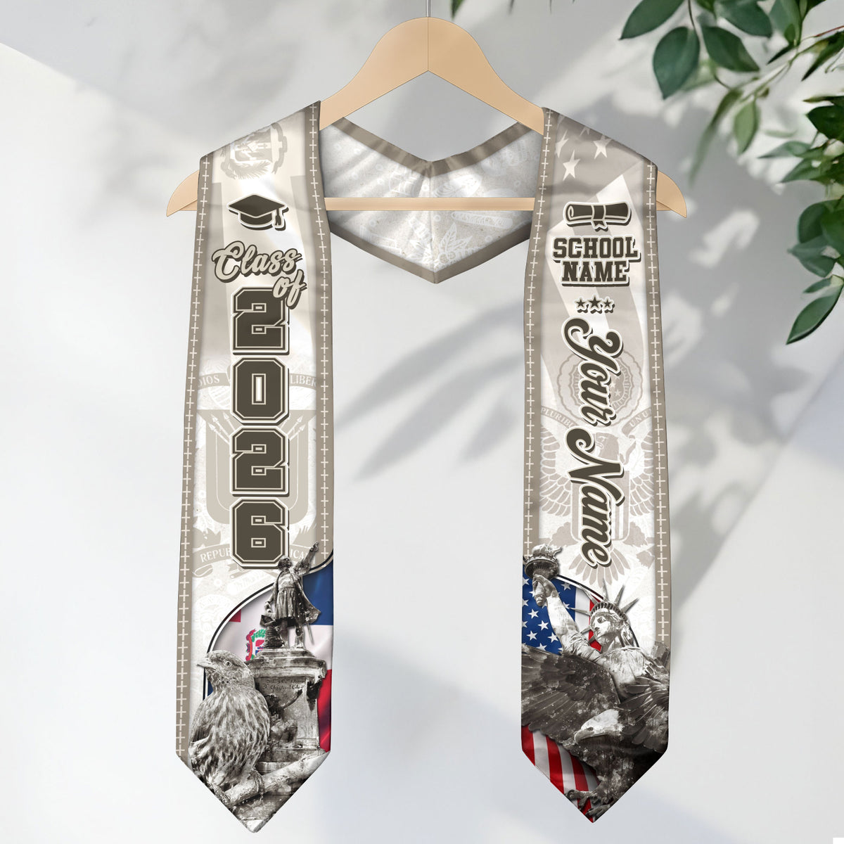 Dominican American Graduation Stole, Custom Dominicana Sash for Graduate, Class of 2026 Grad