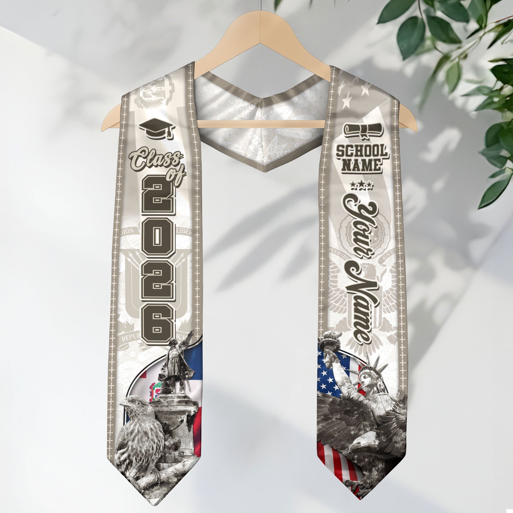 Dominican American Graduation Stole, Custom Dominicana Sash for Graduate, Class of 2026 Grad